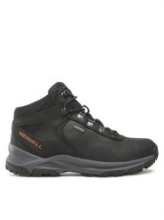 Merrell Trekkingi Erie Mis Ltr Wp J500151 Czarny. Czarne botki sznurowane Merrell, bez wzorów, z nubiku, bez obcasa, bez zapięcia. Za 489.99 zł.