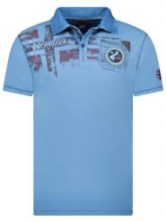 Geographical Norway Koszulka polo "Kimac" w kolorze niebieskim rozmiar: S. Niebieskie koszulki polo Geographical Norway, s, bez wzorów, z bawełny, bez kołnierzyka, bez ramiączek. Za 74.63 zł.