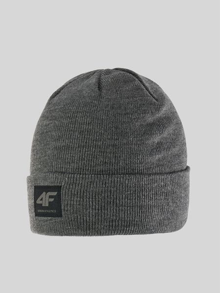 4F Czapka beanie męska - szara Uniwersalny. Szare czapki zimowe 4F, bez wzorów, z dzianiny. Za 49.99 zł.