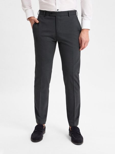 Finshley & Harding spodnie garniturowe - Mitch Mężczyźni Modern Fit szary, 98. Szare garnitury Finshley & Harding, do pracy, m, bez wzorów, z wełny. Za 449.95 zł.