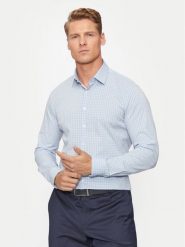 Calvin Klein Koszula K10K113163 Niebieski Slim Fit. Niebieskie koszule CALVIN KLEIN, m, bez wzorów, z bawełny, bez kołnierzyka, bez ramiączek. Za 179.99 zł.