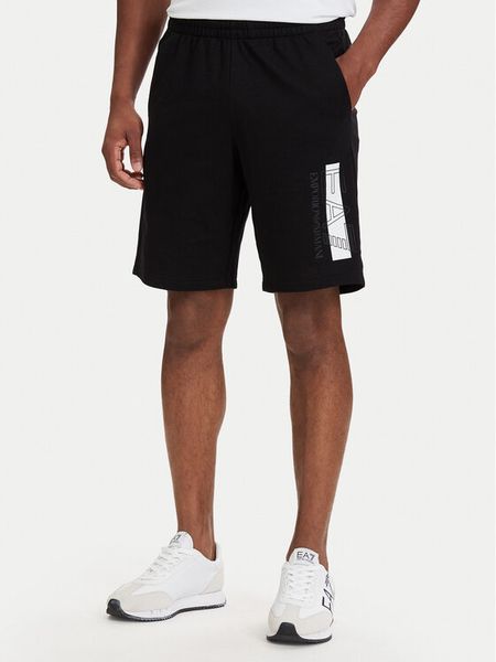 EA7 Emporio Armani Szorty sportowe 7M002421 AF13512 MC001 Czarny Slim Fit. Czarne krótkie spodenki sportowe EA7 Emporio Armani, m, bez wzorów, z bawełny. Za 399.99 zł.