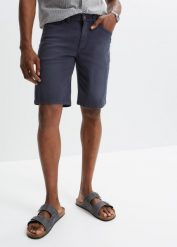 "Bermudy dżinsowe ze stretchem, ""coloured"", Regular Fit". Brązowe jeansy bonprix, m. Za 79.99 zł.