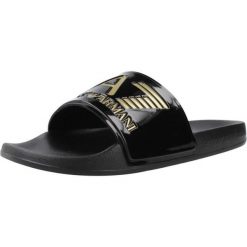 Sandały EMPORIO ARMANI SCARPE BEACHWEAR Czarny. Czarne sandały EA7, z materiału, bez zapięcia. Za 170.99 zł.