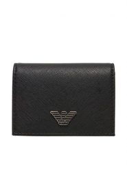 Emporio Armani Mały Portfel Męski Y4R576 Y138E 81072 Czarny. Czarne portfele Emporio Armani, bez wzorów, ze skóry. Za 579.99 zł.