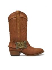 Naked Wolfe Kowbojki Outlaw 00021 Brązowy. Brązowe sztyblety Naked Wolfe, bez wzorów, ze skóry, bez obcasa, bez zapięcia. Za 2,179.00 zł.