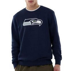 Bluza Seahawks NOS NFL Crew OSB. Czarne bluzy bez kaptura New Era, xl, bez wzorów, z bawełny, bez kaptura. Za 195.00 zł.