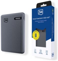 3mk Pocket Powerbank 5000 mAh 12W USB 1C szary. Szare powerbanki . Za 72.90 zł.