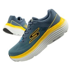 Buty sportowe męskie Skechers Max Cushioning. Niebieskie buty do biegania Skechers, bez wzorów, bez zapięcia, do biegania, skechers sport. Za 359.00 zł.