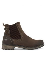 Mustang Botki 4157-608 Brązowy. Brązowe botki sznurowane Mustang, bez wzorów, z materiału, bez obcasa, bez zapięcia. Za 379.99 zł.