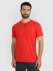 4F Koszulka treningowa szybkoschnąca męska - czerwona 3XL. Czerwone t-shirty 4F, m, bez wzorów, z elastanu, bez kołnierzyka, bez ramiączek. Za 99.99 zł.