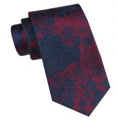 Elegancki i Modny Krawat Jedwabny - Alties - Granat i Czerwień, Kwiaty. Czerwone krawaty i muchy Alties, bez wzorów, z jedwabiu. Za 115.00 zł.