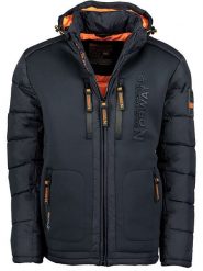Geographical Norway Kurtka pikowana "Beachwood" w kolorze granatowym rozmiar: 5XL. Niebieskie kurtki Geographical Norway, xl, z aplikacjami, ze skóry, bez kaptura. Za 234.42 zł.