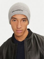 KARL LAGERFELD Czapka 246M3320 Szary. Szare czapki zimowe KARL LAGERFELD, bez wzorów, z materiału. Za 299.99 zł.