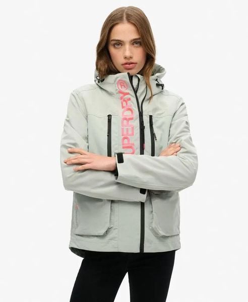 Superdry Kurtka z kapturem Windbreaker techniczny slim. Szare kurtki Superdry, bez wzorów, z kapturem. Za 490.65 zł.