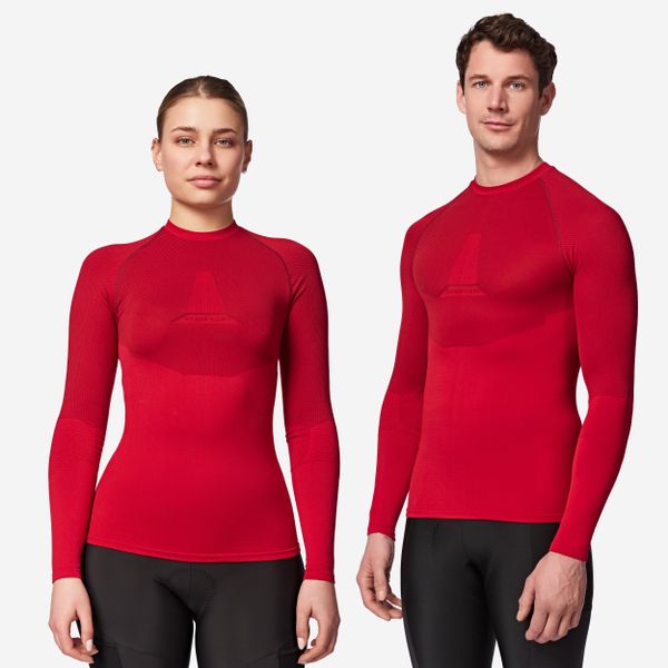 Podkoszulka na rower Van Rysel Training. Czerwone podkoszulki VAN RYSEL, s, bez wzorów, z elastanu, bez ramiączek. W wyprzedaży za 79.99 zł.