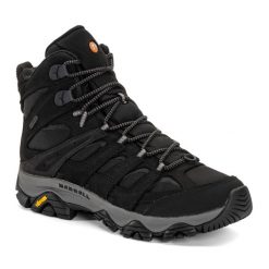 Buty turystyczne męskie Merrell Moab 3 Apex Mid WP. Czarne buty trekkingowe Merrell, bez wzorów, bez zapięcia, trekkingowe. Za 489.99 zł.