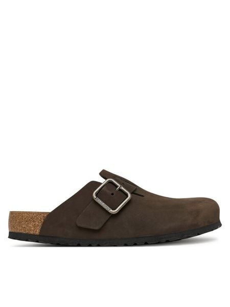 Birkenstock Klapki Boston Wire Buckle 1032760 Brązowy ciemny. Brązowe klapki Birkenstock, z nubiku. Za 779.99 zł.