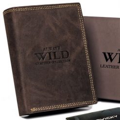 Portfel skórzany Always Wild N4-P-CHM c. brązowy. Brązowe portfele Always Wild, bez wzorów, z nubiku. Za 50.00 zł.