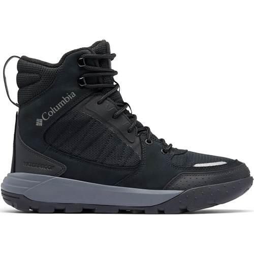 Buty trekkingowe męskie Columbia Portlander Infinity Waterproof. Czarne trekkingi Columbia, bez wzorów, z materiału, za kostkę, bez zapięcia. Za 569.99 zł.