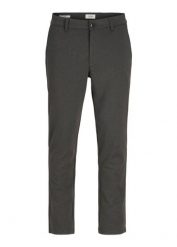 Spodnie chinosy JJ REBEL, slim fit. Szare eleganckie spodnie bonprix, m, sportowe. Za 47.99 zł.