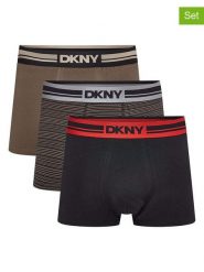 DKNY Bokserki (3 pary) w kolorze czarno-oliwkowym rozmiar: XL. Brązowe bokserki DKNY, xl, bez wzorów. Za 66.47 zł.