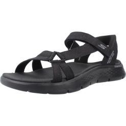 Sandały SKECHERS SLIP-INS GO WALK FLEX Czarny. Czarne sandały Skechers, z tkaniny, bez zapięcia. Za 248.99 zł.