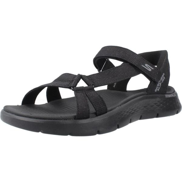 Sandały SKECHERS SLIP-INS GO WALK FLEX Czarny. Czarne sandały Skechers, z tkaniny, bez zapięcia. Za 248.99 zł.