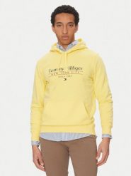 Tommy Hilfiger Bluza Center Stack MW0MW38672 Żółty Regular Fit. Żółte bluzy Tommy Hilfiger, m, bez wzorów, z bawełny, bez kaptura. Za 309.99 zł.