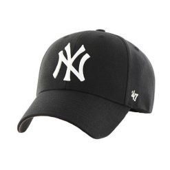 Czapka z daszkiem dla dorosłych 47 Brand New York Yankees MVP Cap. Czarne czapki z daszkiem 47 Brand, bez wzorów, z materiału. Za 109.99 zł.