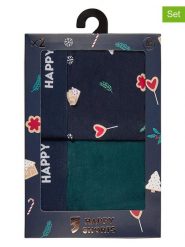 Happy Shorts Bokserki (2 pary) w kolorze granatowo-morskim rozmiar: XXL. Niebieskie bokserki Happy Shorts, xxl, bez wzorów. Za 32.83 zł.