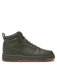 Puma Sneakersy Rebound v6 392326 30 Zielony. Zielone buty sportowe casual Puma, bez wzorów, ze skóry, bez zapięcia. Za 169.99 zł.