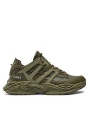 Guess Sneakersy Belluno Low FMTBEL ELE12 Khaki. Brązowe buty sportowe casual Guess, z aplikacjami, ze skóry, bez zapięcia. Za 279.99 zł.