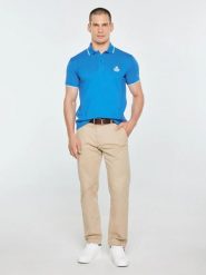 Koszulka męska polo niebieska seller 401. Niebieskie koszulki polo sportowe BIG STAR, l, z aplikacjami, z bawełny, bez kołnierzyka, bez ramiączek. Za 139.99 zł.