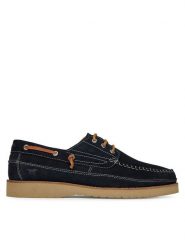 Mustang Półbuty 4969-301 Granatowy. Niebieskie eleganckie półbuty Mustang, bez wzorów, ze skóry, bez obcasa, bez zapięcia. Za 349.99 zł.