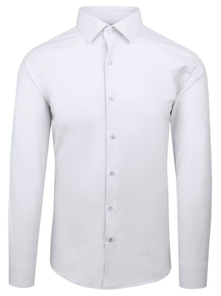 Elegancka Koszula Męska - Victorio - Biała. Białe koszule Victorio, m, bez wzorów, z bawełny, bez kołnierzyka, bez ramiączek. Za 149.00 zł.