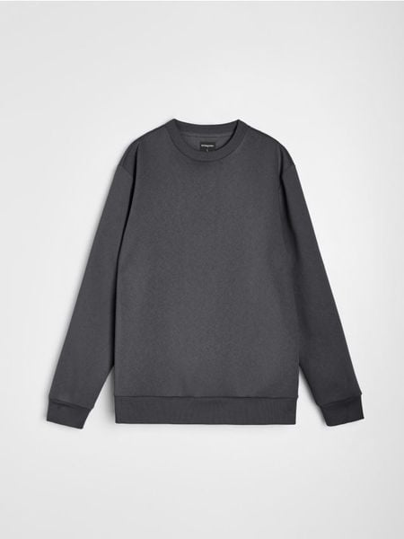 Bluza crewneck z domieszką bawełny - szary. Szare bluzy bez kaptura Sinsay, l, bez wzorów, z bawełny, bez kaptura. W wyprzedaży za 24.99 zł.