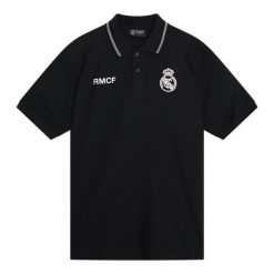 Real Madrid polo męskie. Czarne koszulki polo REAL MADRID, m, bez wzorów, z bawełny, bez kołnierzyka, bez ramiączek. Za 177.99 zł.