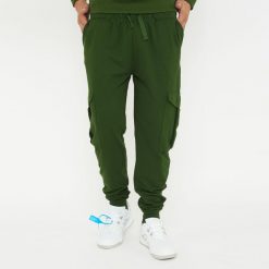 Spodnie sportowe F CARGO ciemnozielone. Zielone spodnie treningowe długie Legea, m, bez wzorów, z bawełny. W wyprzedaży za 108.00 zł.