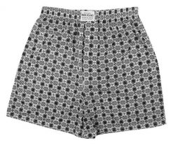 Bokserki Luźne, Czarno-Białe, 100% Bawełna, Majtki z Rozporkiem na Guziki, Męskie -Pako Jeans. Białe bokserki Pako Jeans, m, bez wzorów, z bawełny. Za 33.00 zł.