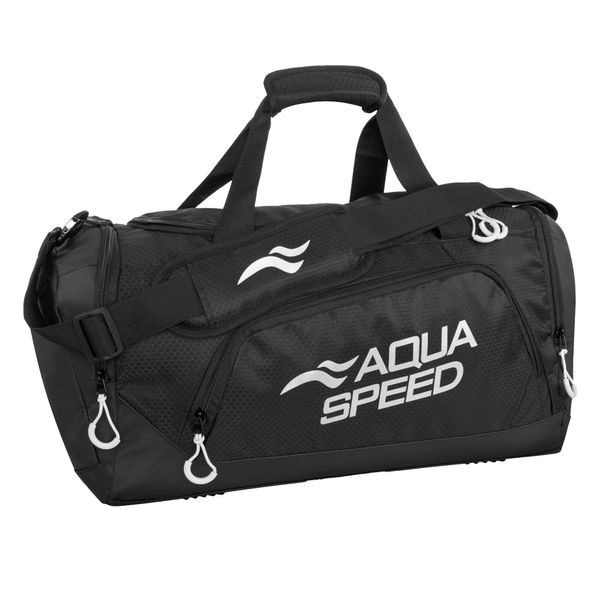 Aqua Speed - Średnia torba sportowa basenowa wentylowana z kieszenią. Białe torby na ramię Aqua-Speed, bez wzorów, z materiału, na ramię, małe. Za 109.99 zł.
