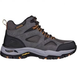 Buty trekkingowe męskie Skechers Arch Fit Dawson Millard. Szare buty trekkingowe Skechers, bez wzorów, z materiału, za kostkę, bez zapięcia, trekkingowe. Za 484.00 zł.