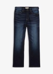 Dżinsy classic fit, z wygodnym pasem, bootcut. Niebieskie jeansy bonprix, m. Za 119.99 zł.