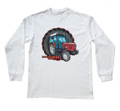 Zetor 5211 — bluzka z długim rękawem. Białe bluzki z długim rękawem nikiniki, s, bez wzorów, z bawełny, bez kołnierzyka, bez ramiączek. W wyprzedaży za 75.65 zł.