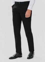 PAKO LORENTE – Czarne spodnie męskie. Czarne spodnie materiałowe Pako Lorente, na co dzień, l, bez wzorów, z bawełny, casualowe. Za 179.99 zł.