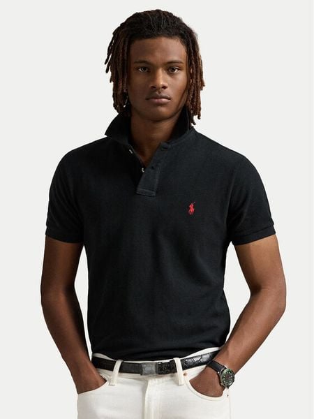 Polo Ralph Lauren Polo Core Replen 710782592 Czarny Custom Slim Fit. Czarne koszulki polo Polo Ralph Lauren, m, bez wzorów, z bawełny, bez kołnierzyka, bez ramiączek. Za 549.99 zł.