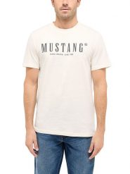 Mustang Koszulka w kolorze kremowym rozmiar: M. Brązowe bezrękawniki Mustang, m, bez wzorów, z bawełny, bez kołnierzyka, bez ramiączek. Za 66.31 zł.