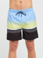 Rip Curl Szorty kąpielowe "Radial Line Volley" w kolorze czarno-błękitno-żółtym rozmiar: S. Czarne kąpielówki Rip Curl, s, bez wzorów. Za 92.21 zł.