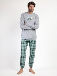 Lois Piżama "Vintage Car" w kolorze jasnoszaro-zielonym rozmiar: XXL. Szare piżamy Lois, xxl, bez wzorów, bez ramiączek. Za 165.99 zł.