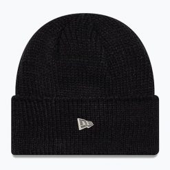 Czapka zimowa New Era Ne Wide Beanie. Czarne czapki zimowe New Era, bez wzorów. Za 129.99 zł.